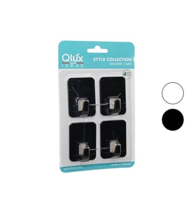 4PCS CLOUD ASKI NO-2 SİYAH - BEYAZ PLASTİK YAPIŞKANLI MONTAJ (4915)