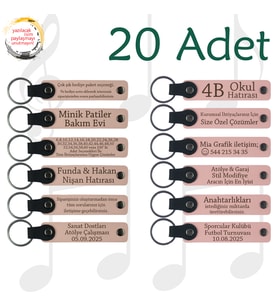 Pudra & Yavru Ağzı, 20’li Set, İsme Özel Yazılı Anahtarlık, Kaligrafi Atölyesi Mezunlarına Hatıra