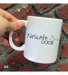 Size Özel Nescafe Saati Seramik Baskılı Kupa Bardaklar