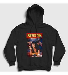 Presmono Unisex Beyaz Mia Film Pulp Fiction Kapüşonlu Sweatshirt 248803tt (Siyah)