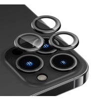 iPhone 15 Pro / 15 Pro Max Uyumlu Gerçek Safir Lens Koruyucu Görüntü Kalitesini Bozmayan Netlik (Siyah)