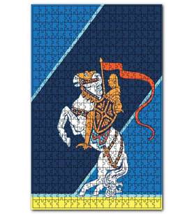 Cakapuzzle Beyaz Atlı Şövalye Puzzle Yapboz MDF (Ahşap) (120 Parça)