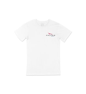 Falcon Spacex Cep Logo Tasarımlı Beyaz Tişört