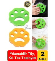 2'li Pratik Çok Amaçlı Tüy Toz Kıl Toplayıcı Elbise Temizleme Aparatı Yıkanabilir Çamaşır Makinası