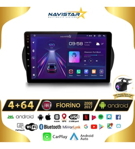 Fiat Fiorino 4GB + 64GB Kablosuz Carplay 2008-2017 Android 13 Navigasyon Multimedya Sistemi