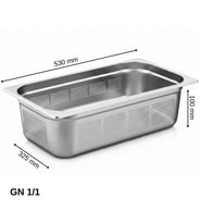 ÜRET Delikli Gastronom Küvet GN 1/1 100 mm 14 lt
