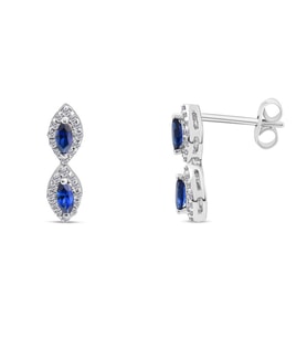 0.60 Karat Safir Pırlanta Küpe