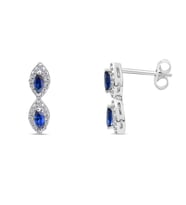 0.60 Karat Safir Pırlanta Küpe