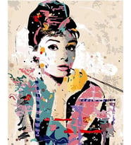 Audrey Hepburn Sayılarla Boyama Seti 40x 50 cm (Tuvale Gerili)