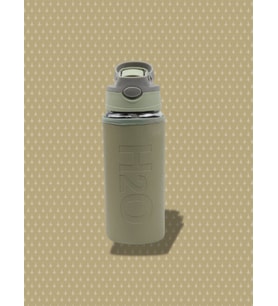 H2o Deri Kılıflı Pipetli Cam Matara 500 Ml Haki