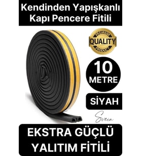 Premium Kapı Pencere Soğuk Toz Geçirmez İzolasyon Fitili Kendinden Yapışkanlı Isı Yalıtım 2x5=10 mt