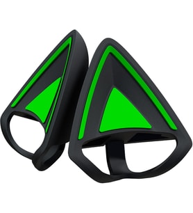 Kitty Ears V2 - Evrensel Fit Clip-On Kitty Ears Kulaklıklar için (Clip-On Kitty Ears, Çok Yönlü, Ayarlanabilir Bantlar, 26 g Hafif Premium Silikon) Siyah