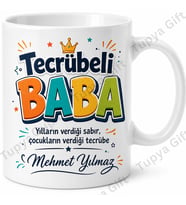 Tecrübeli Baba Yazılı Komik Kupa Bardak Babalar Günü Hediyesi Baskılı
