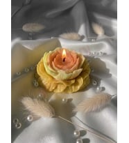 Mumelia Candles Şakayık Figürlü - Doğal Soya Blok Dekoratif Mum - Sarı