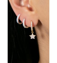 Elika Silver Kadın Yıldız Model Üçlü 925 Ayar Gümüş Küpe Set