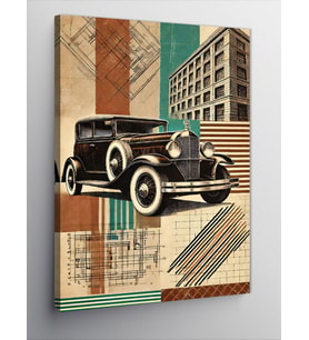 Kanvas Tablo Retro Klasik Araba