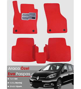 RENAULT SCENİC 3 (2009-2016) Uyumlu EVA Paspas Tam Set–Oto Paspas,Araca Özel,Kolay Montaj