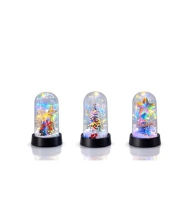 Kişiye Özel Yılbaşı Temalı Işıklı Dekoratif Cam Fanus - 15x8cm