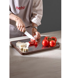 Nehir Dublin Paslanmaz Çelik Ve Abanoz Çift Taraflı Kesme Tahtası