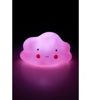 Pembe Silikon Bulut Gece Lambası, LED Işıklı, Yumuşak ve Şık Tasarım (Krem)