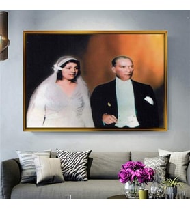 Altın Çerçeveli dekoratif tablo l341 (Gold)