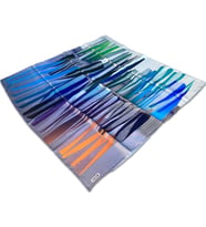 Aker Mavi Geometrik Desen Tivil İpek Eşarp 8838713-921
