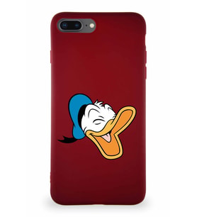 Apple iPhone 7 Plus Soft Premier Kapak Donald Duck-E Tasarımlı Silikon Kılıf - Mürdüm (Şeffaf)