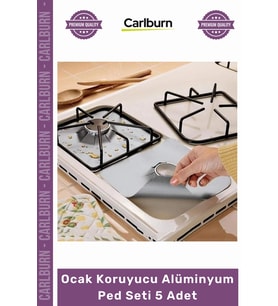 #Koruyucu Yağ Leke Önleyici Gaz Ocağı Koruma Dayanıklı Hijyenik Ocak Koruyucu 5'li Alüminyum Ped Set
