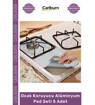 #Koruyucu Yağ Leke Önleyici Gaz Ocağı Koruma Dayanıklı Hijyenik Ocak Koruyucu 5'li Alüminyum Ped Set