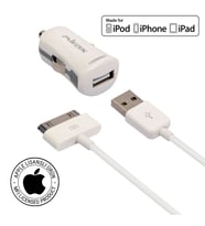 Mirax SCT-4210 Apple Lisanslı Iphone 4s Ipod Ipad Uyumlu 30 Pin Araç Şarj Kiti