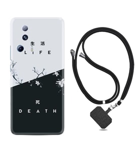 Xiaomi Mi 13 Lite Kılıf Resimli Boyun Askılı İpli Desenli Silikon Life and Death 1339