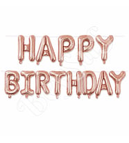 Happy Birthday Folyo Banner Rose Gold