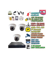 XMPro 3 DOME KAMERALI İNSAN ARAÇ YÜZ ALGILAYAN GÜVENLİK KAMERA SETİ