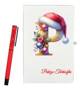 Kişiye Özel Yeni Yıl Hediyesi Defter ve Roller Kalem Seti