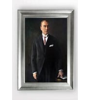 Gümüş Çerçeveli Atatürk Tablo a97