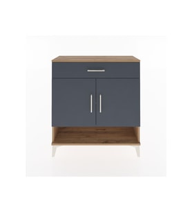 Arges Şifonyer 2 Raflı Tek Çekmeceli 2 Kapaklı 88x30x96 Çam-Antrasit