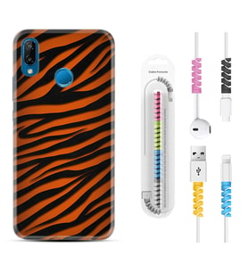 Huawei P20 Lite Mate 10 20 Lite Pro P40 Lite KılıfKablo Koruma Spiral Silikon Leopar Yeni 1676