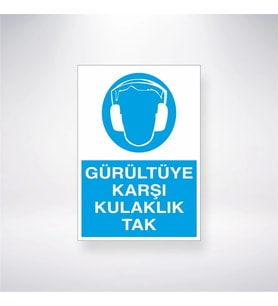 Gürültüye Karşı Kulaklık Tak 21x28 Arkası Yapışkanlı Levha