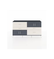 Arges Konsol 2 Raflı 4 Çekmeceli 4 Kapaklı 176x30x99 Antrasit-Antrasit/Aytaşı