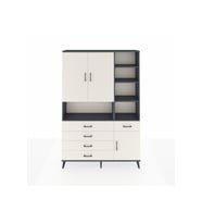 Arges Gardrop 8 Raflı 5 Çekmeceli 3 Kapaklı 132x30x195 Antrasit-Aytaşı