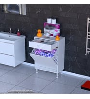 Modilayn EMİR 60 x 88 x 32,5 cm 1 Sepetli kirli çamaşır çok fonksiyonlu düzenleyici dolap