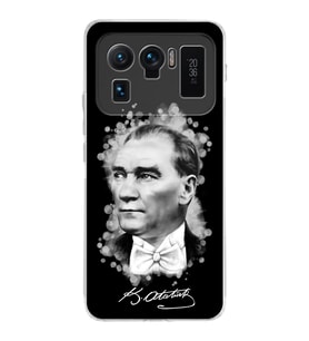 Xiaomi Mi 11 Ultra Uyumlu Kamera Korumalı Kapak Atatürk Tasarımlı Şeffaf Silikon Kılıf