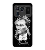 Xiaomi Mi 11 Ultra Uyumlu Kamera Korumalı Kapak Atatürk Tasarımlı Şeffaf Silikon Kılıf