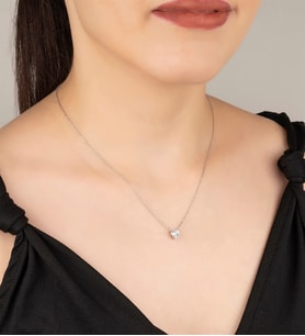 925 Ayar Gümüş Zirkon Taşlı Kalp Kolye
