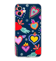 PrintiFy iPhone 12 ile Uyumlu Retro Color 3  Kamera Korumalı Şeffaf  Kılıf