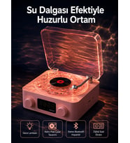 Retro Saatli Bluetooth Hoparlör - Gece Lambalı Kristal Ses Kalitesi Yeni Nesil