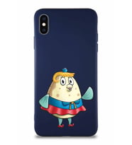 Apple iPhone XS Max Soft Premier Kapak Bayan Puff Tasarımlı Silikon Kılıf - Lacivert (Şeffaf)