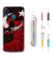 Huawei P20 Lite Mate 10 20 Lite Pro P40 Lite KılıfKablo Koruma Spiral Silikon Wolf and Moon 2 1381