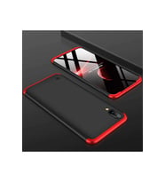Samsung Galaxy M10 Uyumlu Kılıf Zore Ays Kapak (Siyah-Kırmızı)