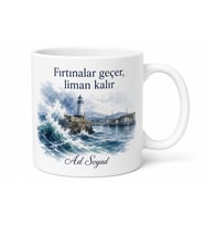 Sakin Dingin Liman Gibi Karaktere Okyanus Dalgaları Dalgakıran Kupa Bardak Hediye